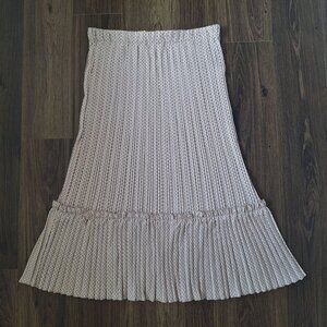 NWOT Alice Blue Textured Pleated Midi Skirt Size L/XL Elastic Waist Preppy Old M